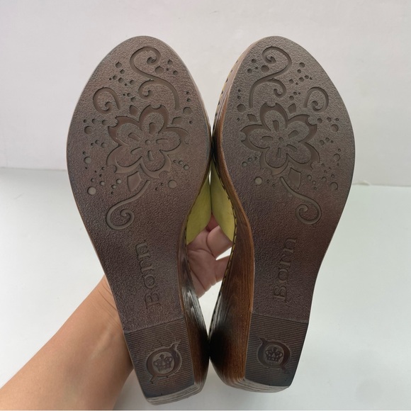 Born‎ Miko Yellow Wood Wedge Open-Toe Sandal - Picture 10 of 14